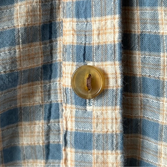 The Nines by Hatch maternity plaid button up puff sleeve top size small - Picture 7 of 16